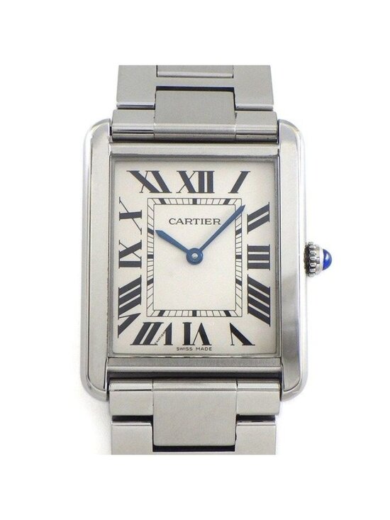 Cartier Watch Tank Solo LM Rectangular Silver Dial SS Quartz Analog